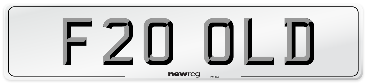 F20 OLD Number Plate from New Reg